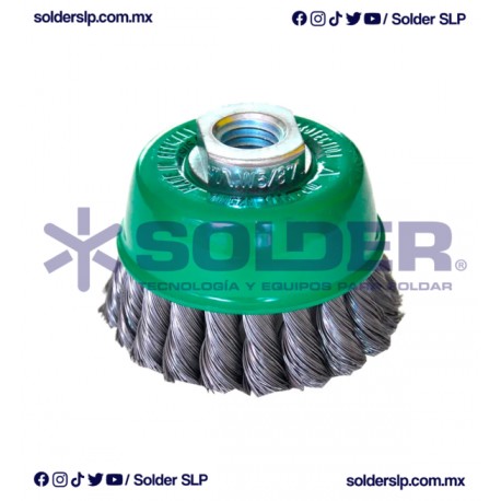 CEPILLO DE ALAMBRE TRENZADO TIPO COPA 3? X 0.014 COD. AUS 965