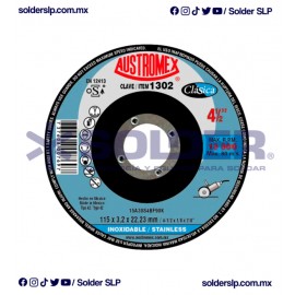DISCO DE CORTE 4-1/2? PARA INOXIDABLE COD. AUS 1302