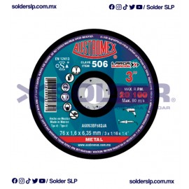 DISCO DE CORTE 3? LARGA DURACION COD. AUS-506